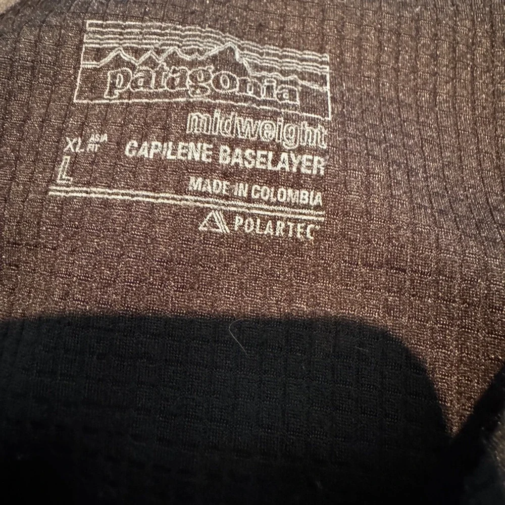 Patagonia Capilene‎ Baselayer Shirt Women's XL Black Midweight 1/4 Zip Pullover